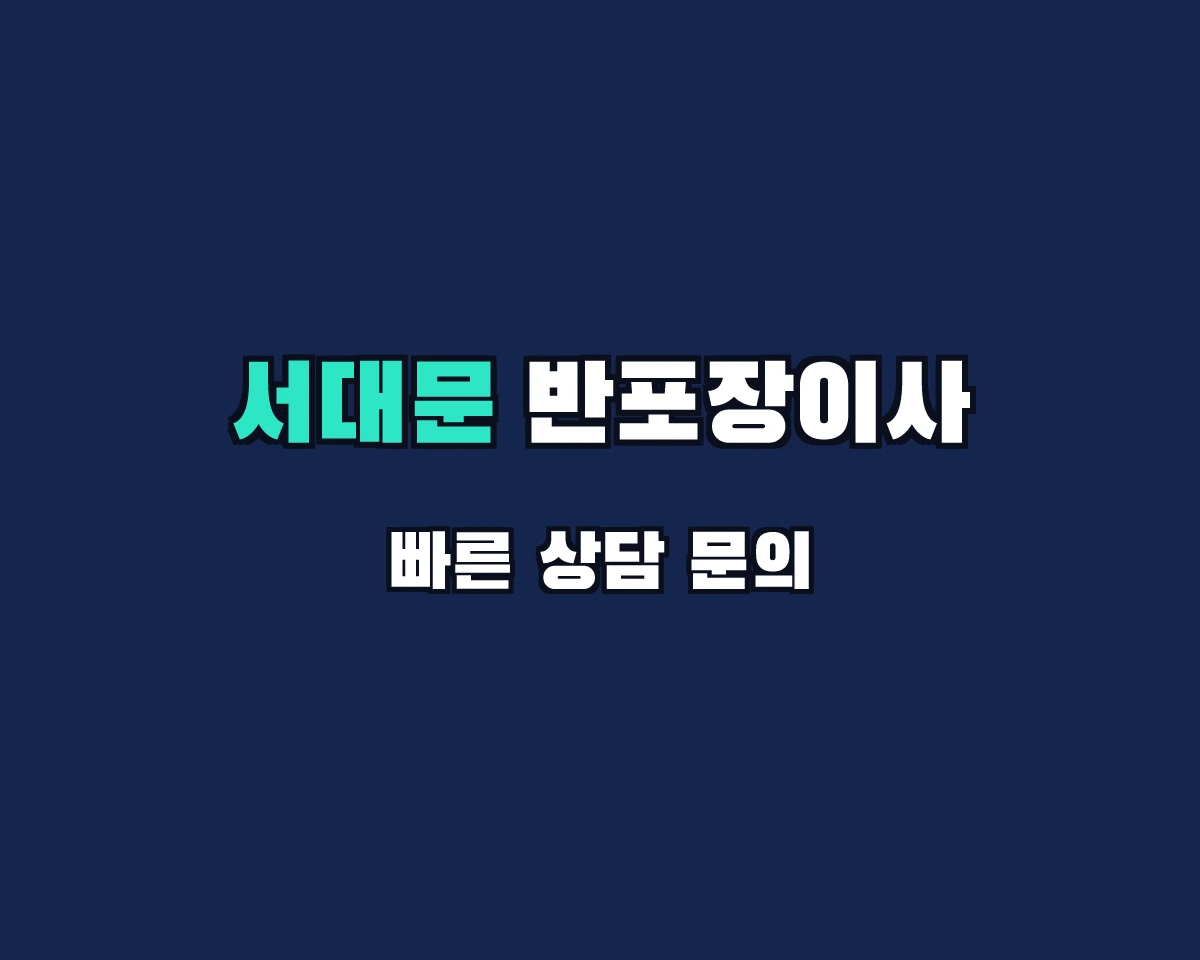 서울특별시 서대문구 반포장이사
