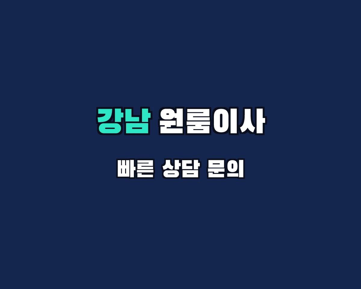 서울특별시 강남구 원룸이사